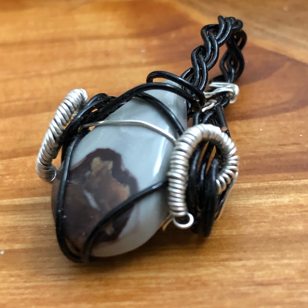Coffee Bean Jasper “Java & Cream “Pendant